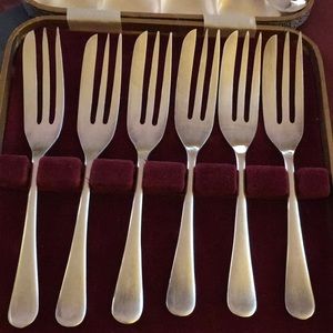 Silver Plated Forks, Cake Knife set